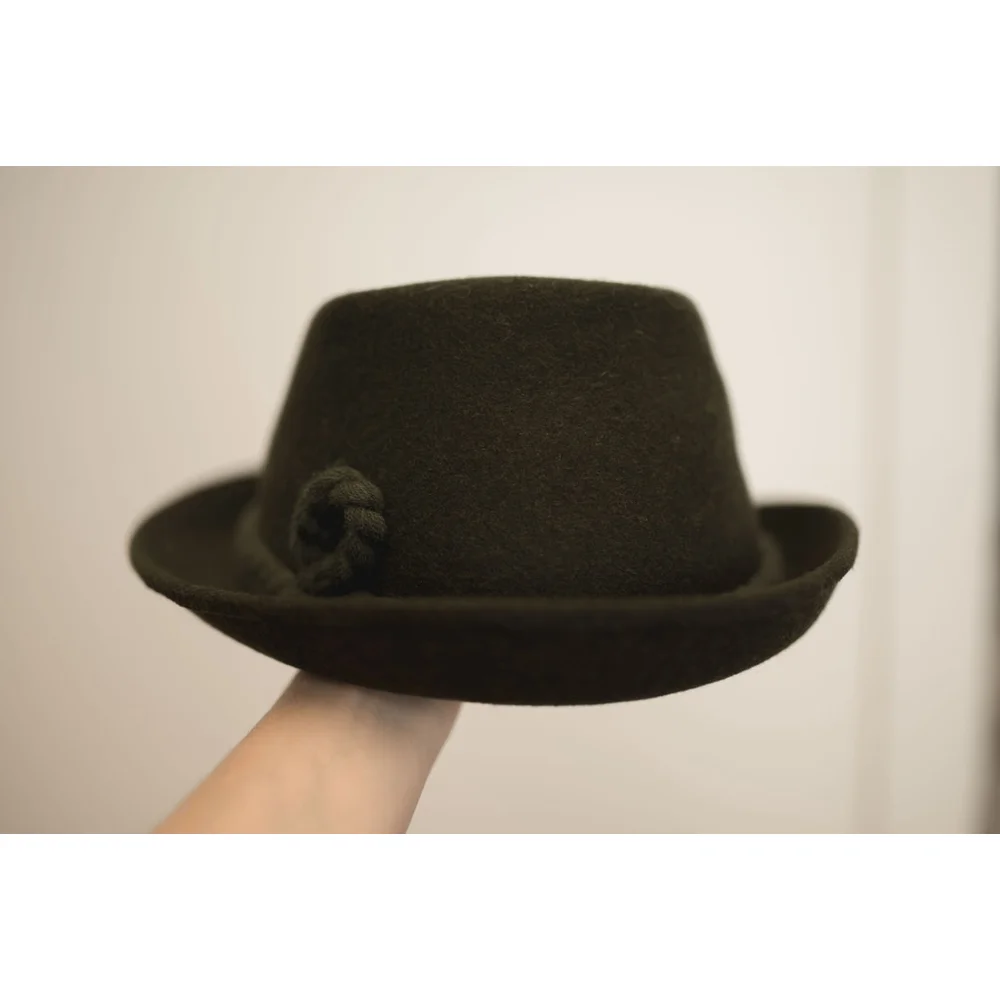 Vintage Women's Collins salzburg Dark Green Felt Fedora Hat 6